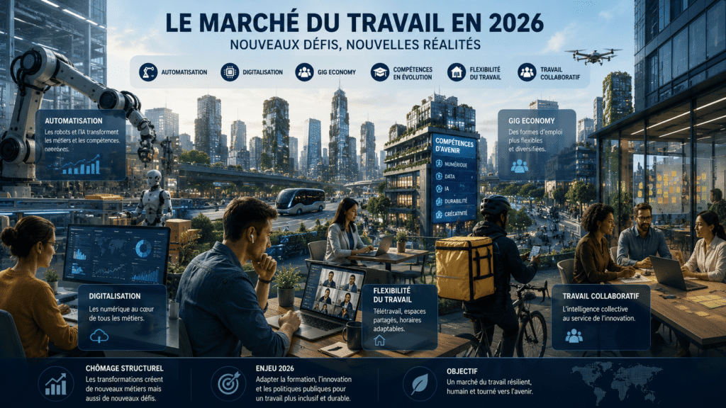 Transformation du marché du travail avec automatisation et gig economy